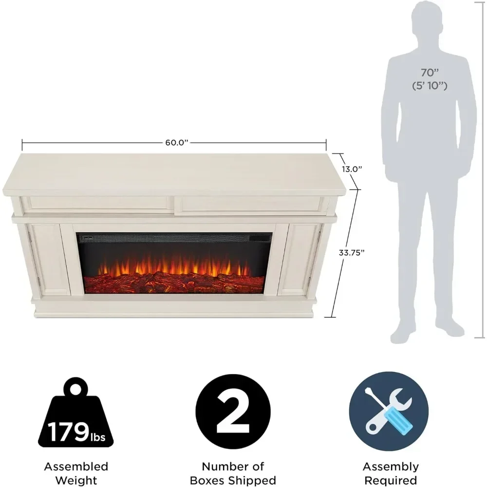 60” Electric Fireplace TV Stand for TVs up to 60 inches, Adjustable Shelves and Hidden Storage, TV Stand for Living Room 5