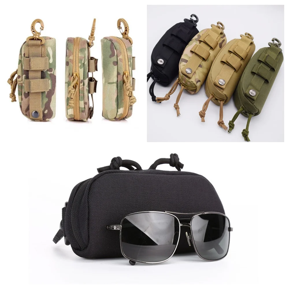 Camouflage Glasses Case Outdoor Sports Zipper Box Thickened Anti-stress Sunglasses Case Military Portable Glasses Storage Box