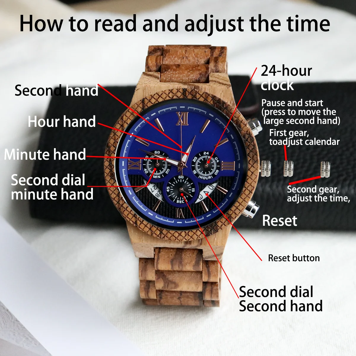 Fashion Wooden Watches For Men Clock Multifunction Quartz Wristwatches Men's Gift Reloj De Madera Personalize Man Wooden Watches_voghion.com