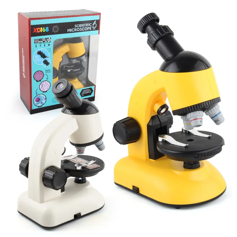 고화질 생물 현미경 기술 과학 실험 키트, 어린이 현미경 장난감, 교육용 시리즈 업그레이드 