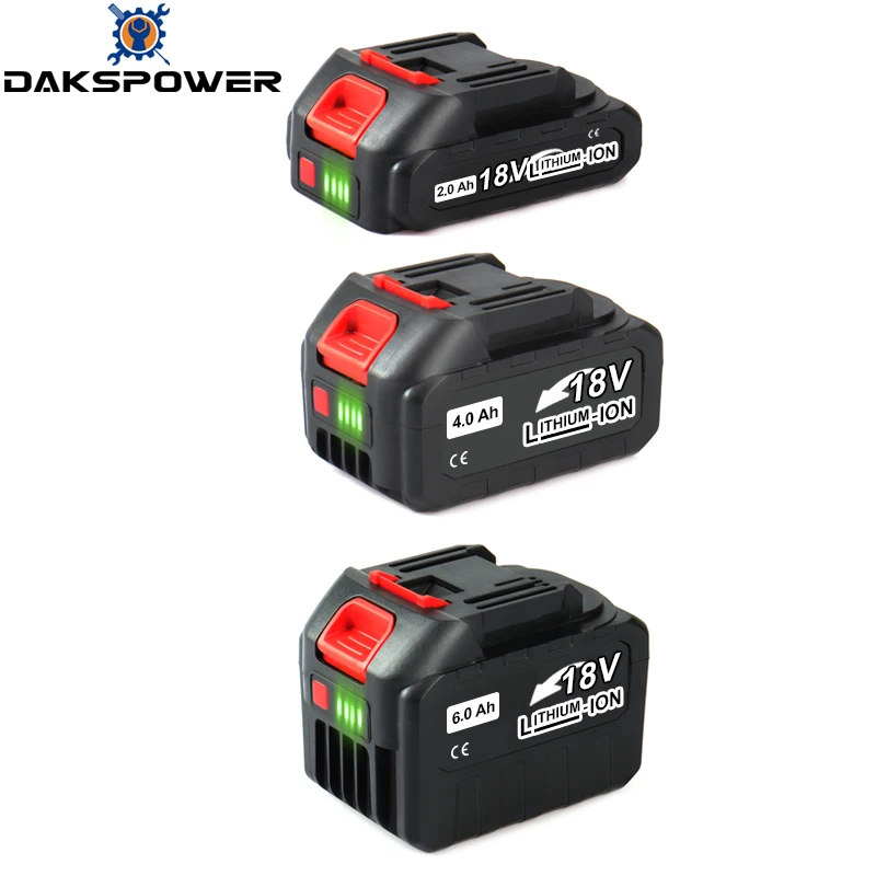 

2.0 4.0 6.0 Ah Rechargeable Lithium Battery For Makita 18V Power Tools Electric Drill Screwdriver With Battery Level Display LED