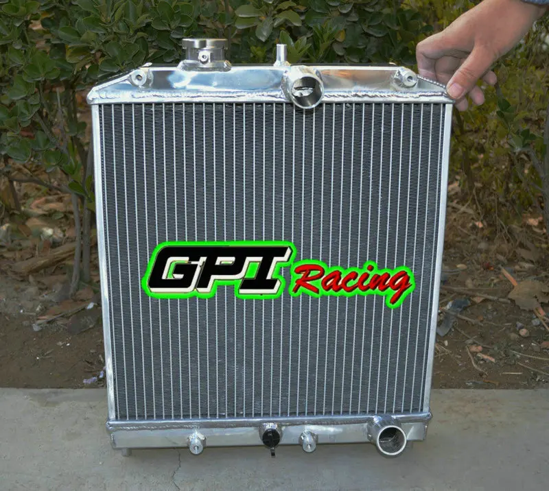 4ROW Aluminum Radiator 1992-2000 FOR Honda Civic CRX DEL SOL EK EG D15 D16 B16 B18 + FAN Shroud 93 94 95 96 97 32mm Pipe