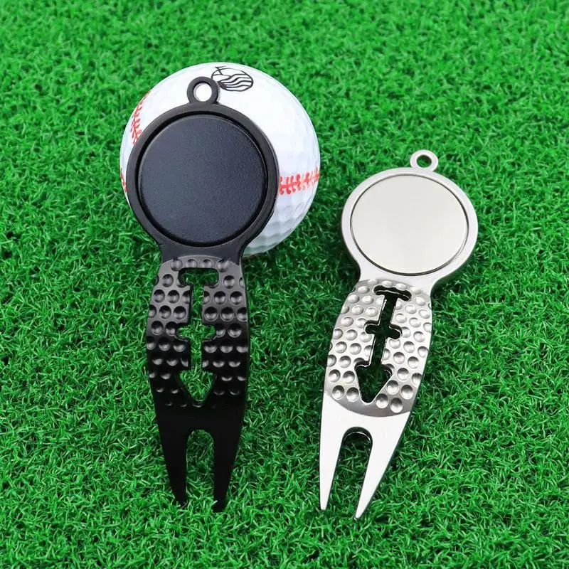 Ball Marker Divot Tool Golf Ball Marker Zinc Alloy Divot Repair Tool Portable Rustproof Sturdy Golf Accessories For Cleaning