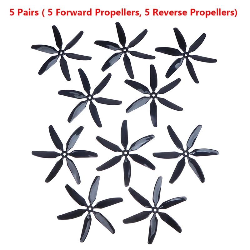 10pcs 504060 Six-blade Propeller CW CCW 5 Inch Propellers Blade For FPV Quadcopter Racing RC Drones Propellers Blade