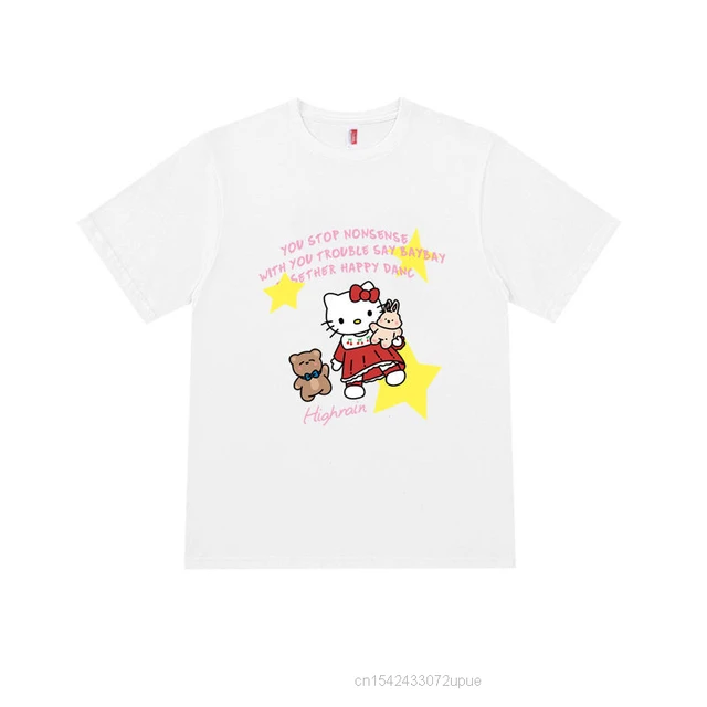 Sanrio Hello Kitty Y2k Summer Kawaii Crop Top Woman Long Sleeve Design  T-shirt For Women Cute Tops Kawaii Clothes Girls Trendy - T-shirts -  AliExpress