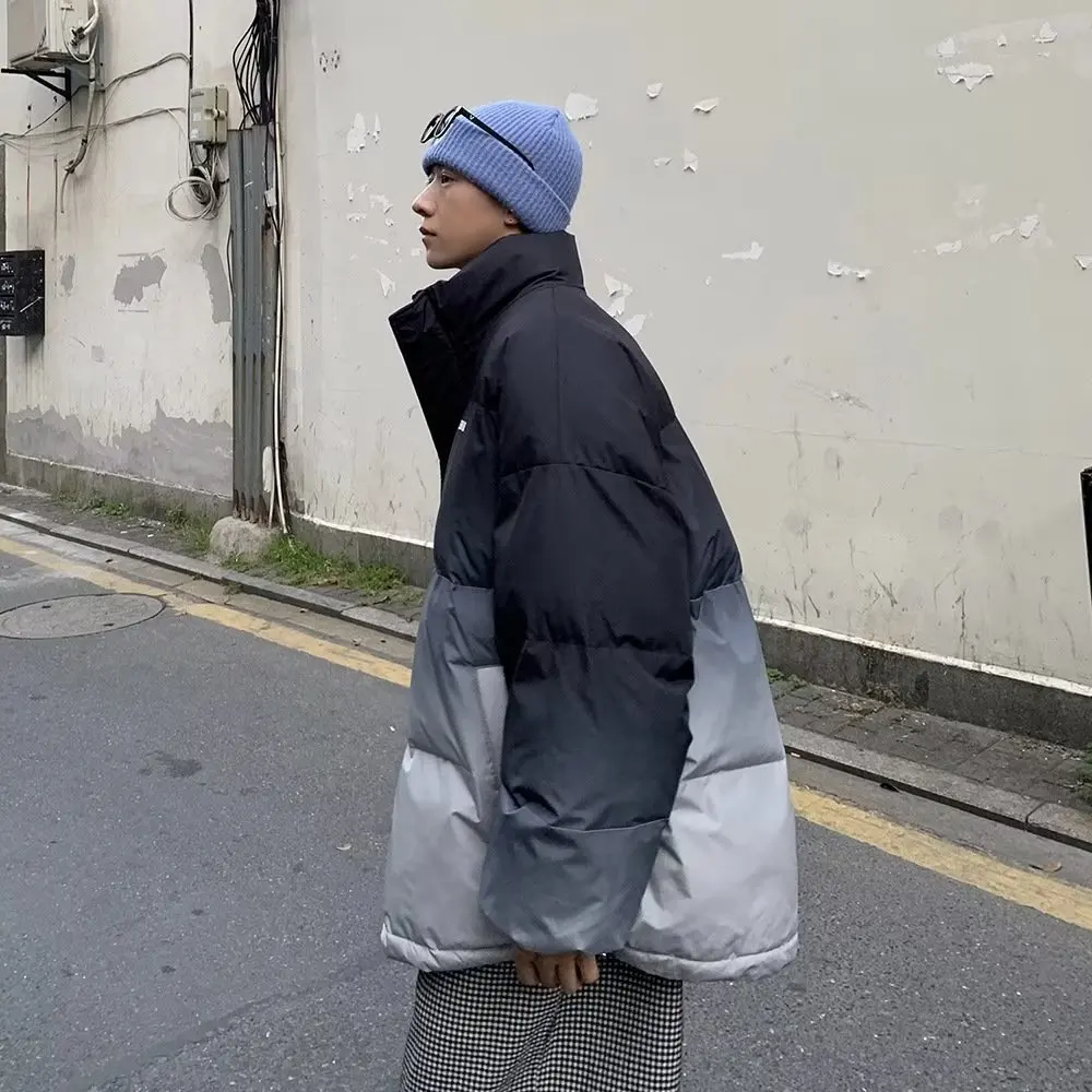 Gradient Down Cotton Jacket Men's Trendy Brand Winter Korean Jinjiang Jacket Men's Thickened Cotton Jacket Winter Clothing