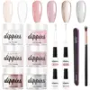 Acrylic Nail Kit Starter: Clear Pink Nude Acrylic Powder & Nail Liquid Acrylic Nail Brush Nail Files Forms Press On Nails 1