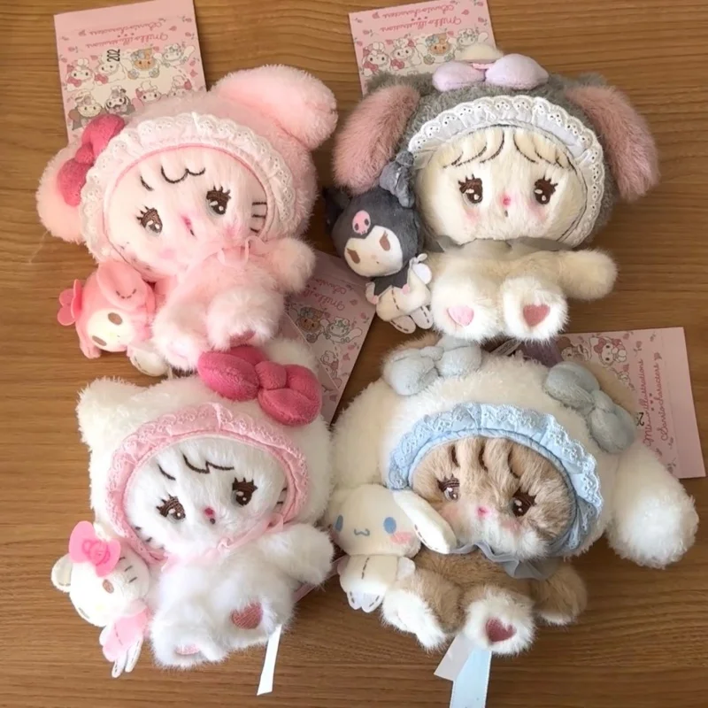 Kawaii Cartoon Mikko Sanrio plush toy keychain lovely Cammy Mousse Anime Melody Kuromi Stuffed Plush Doll Toy bag charm gift