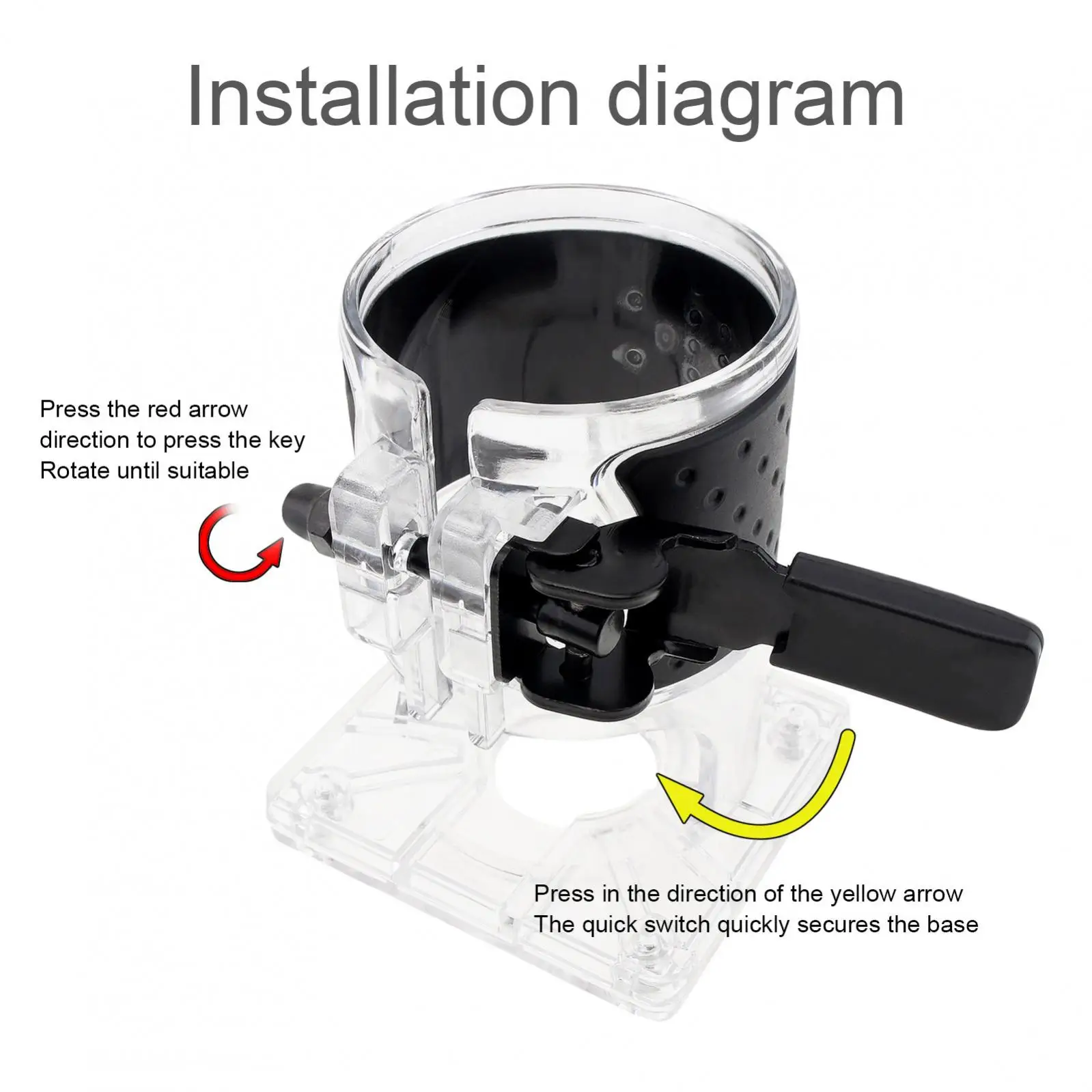 Wood Router Plunge Router Woodworking Tools Electric Trimmer Router Base Quick Fixation Durable Trimming Milling Machine Accessorie Compact Cover Case