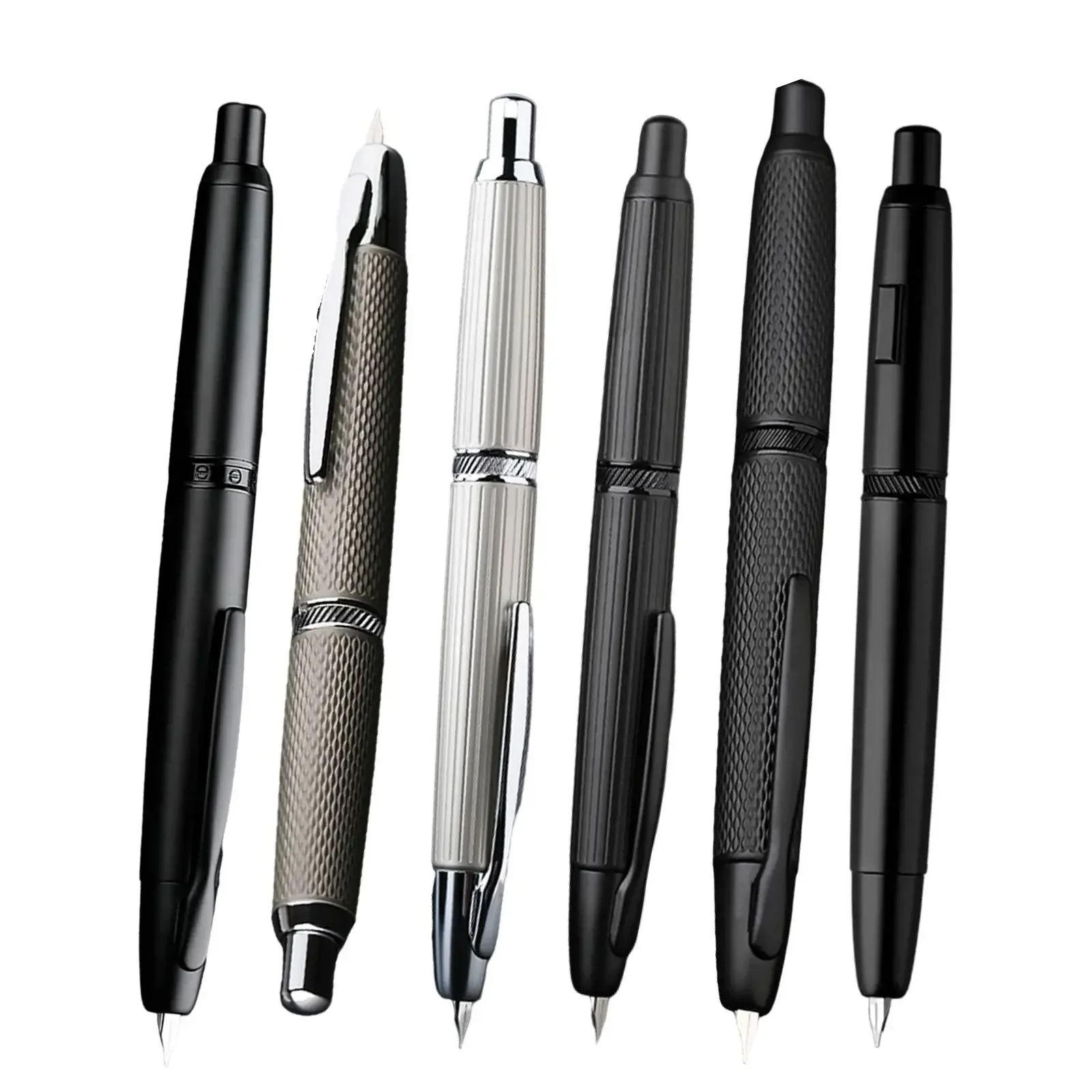 Majohn A1 Metal Press fountain pen Fish scale pattern design EF 0.4MM Nibs writing ink pens for school office supplies gifts pen