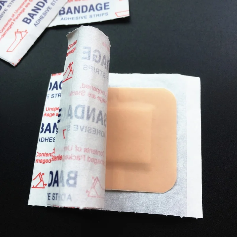 50pcs/set Skin Color Band Aid Square Shape Wound Plaster Waterproof First Aid Adhesive Bandage 3.8*3.8cm Skin Patch  Tape 3