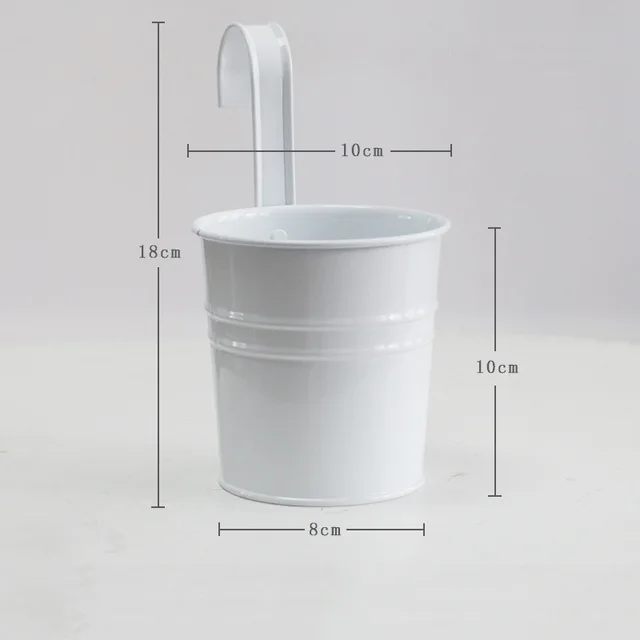 Színes Vas Függő Virágcserepek Eltávolítható Horog Kültéri Virágnövény Állványok Zamatos Növény Kosár Otthoni Kerti Dekoráció - Image 6