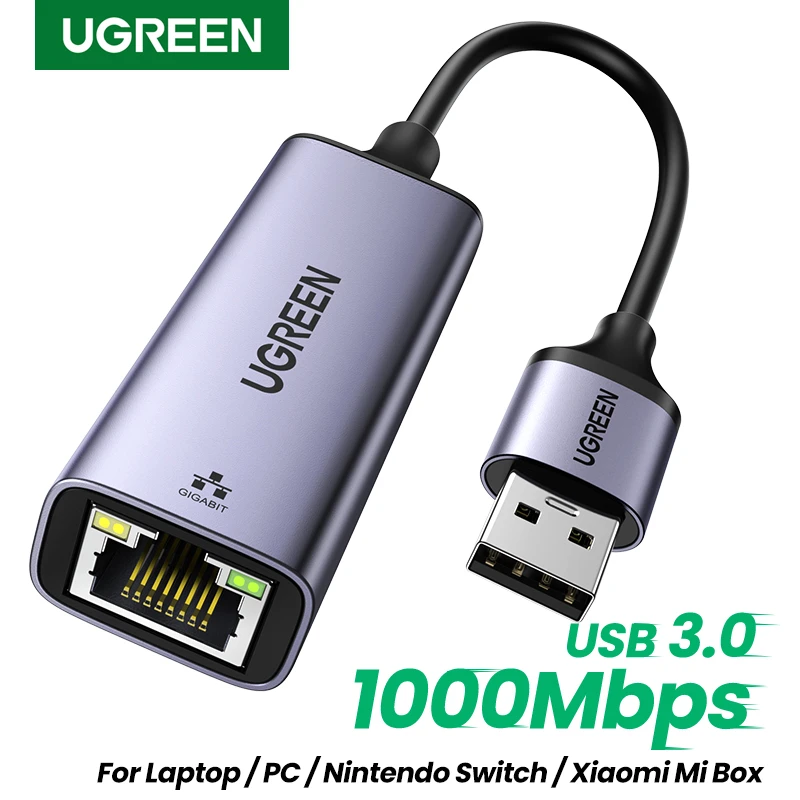 UGREEN USB מתאם USB 3.0 כרטיס רשת USB RJ45 Lan עבור מחשב