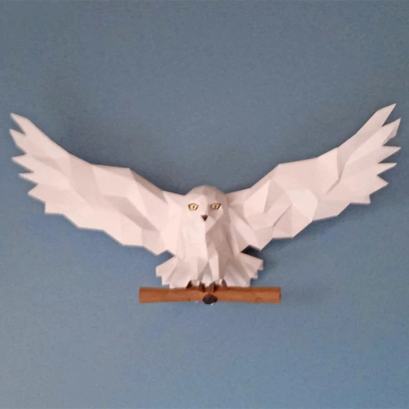 70cm Owl Paper Model Papercraft 3D Sculpture Animal Art Home Decor Wall Decoration Bird Paper Models Adult Handmade DIY Toys