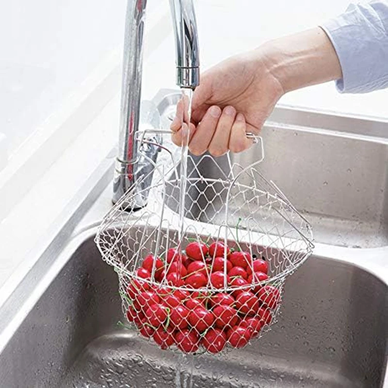 Frying Basket Fruit Vegetable Basket Kitchen Multi-Function Poaching Boiling Deep Frying