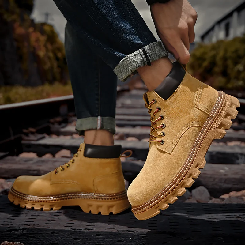 Casual Martin Boots Chaussures pour hommes en cuir Casual Martin Boots Lightweight Mens Trainers Running Walking Shoes_voghion.com