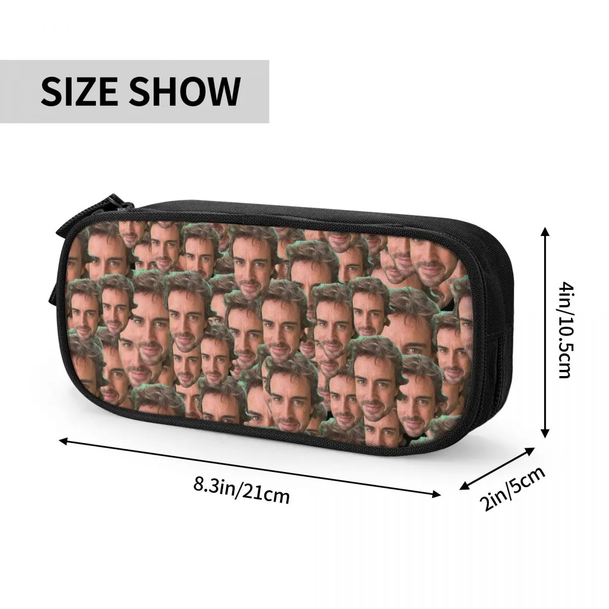Fernando Alonso Funny Face Pencil Cases Pen Box For Girls Boys Large Storage Bags Students School Gift Stationery