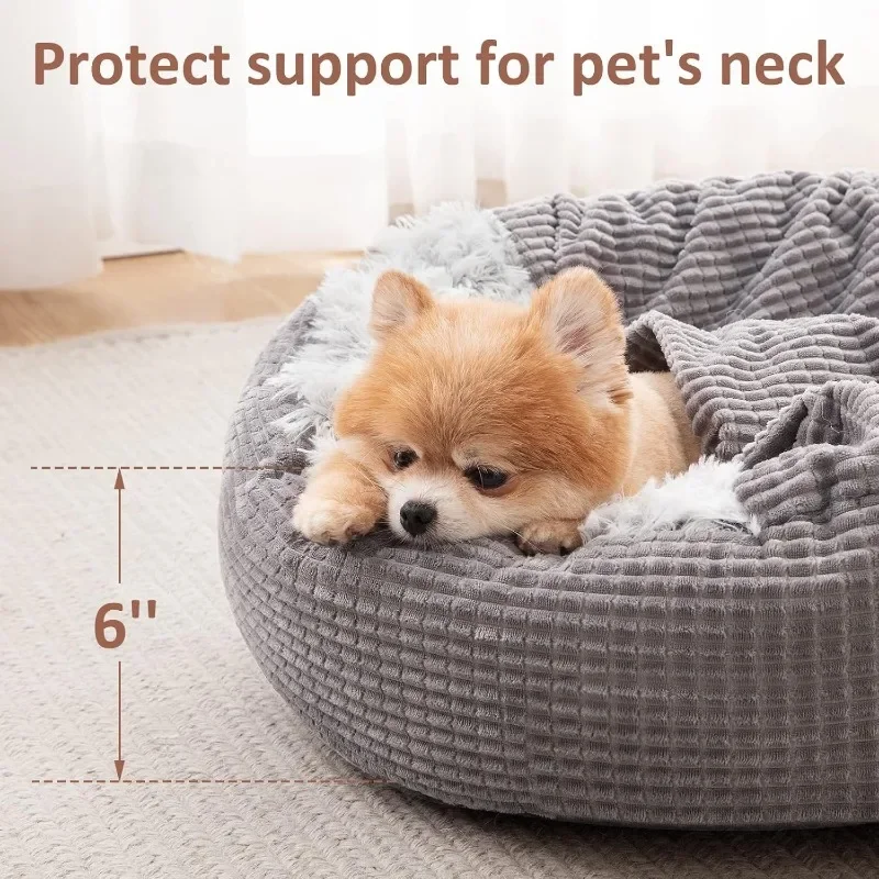 Hooded Calming Dog Cave Bed 5