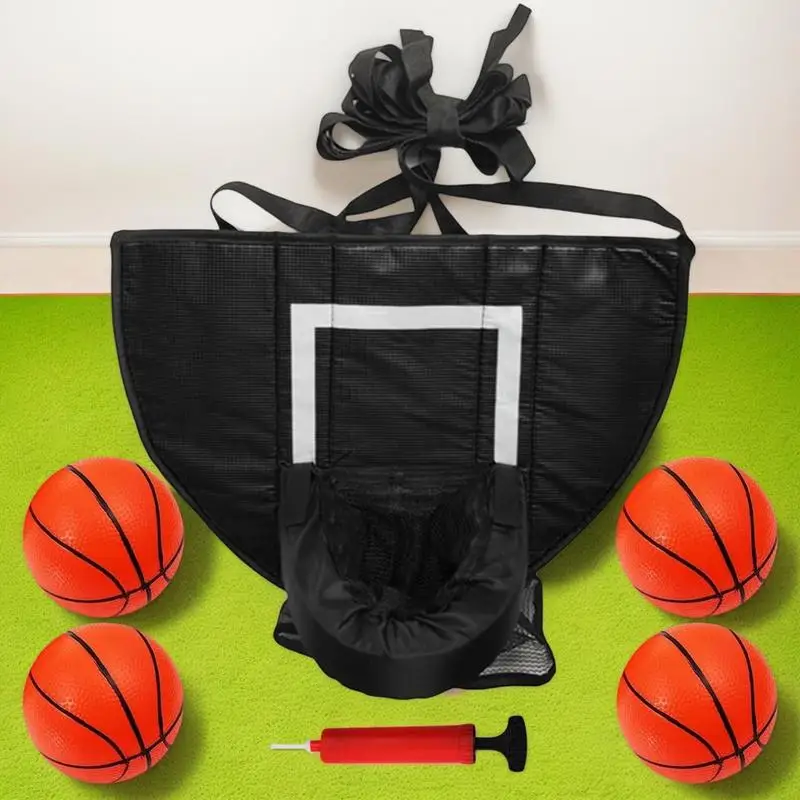 Basketball Hoop For Trampoline Outdoor Children Soft Basketball Hoop Attachment With 4 Balls And Pump Trampoline Parts For Kids