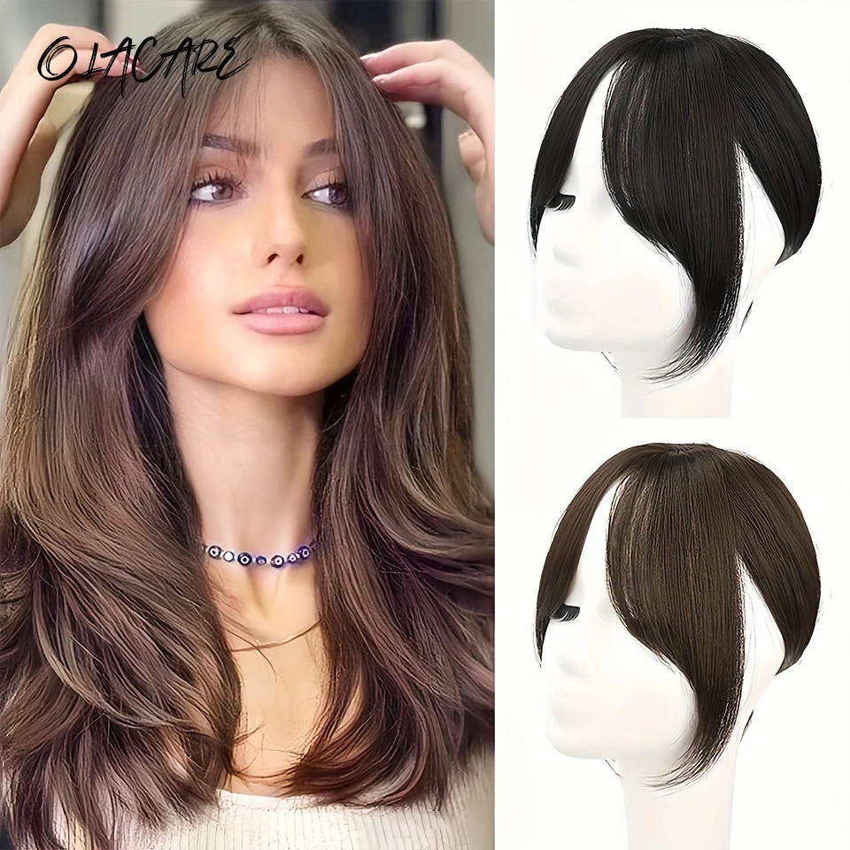 Synthetic Middle Part Topper Hairpiece with Bangs Clip In Extension
