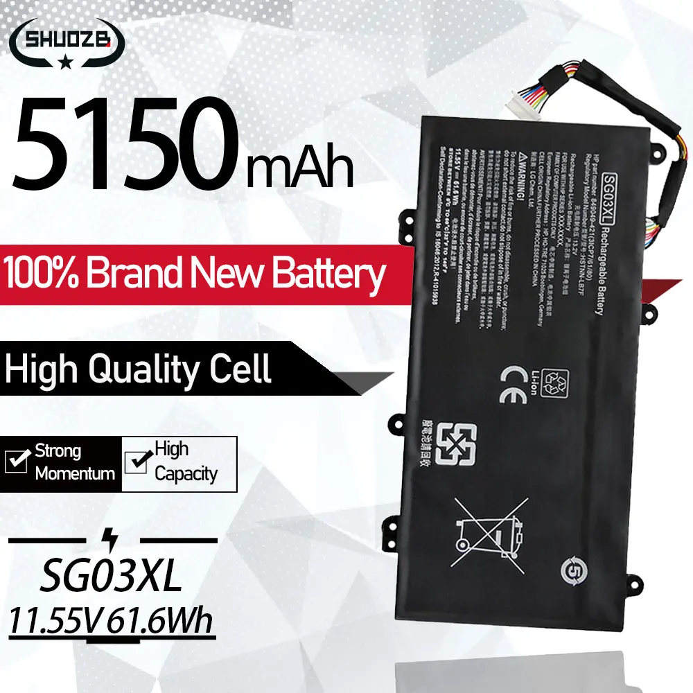 

New SG03XL Laptop Battery For HP M7-U M7-U009DX HSTNN-LB7E TPN-I126 17t-U000 M7-U009DX 3ICP7/61/80 849049-421 849314-850 11.55V