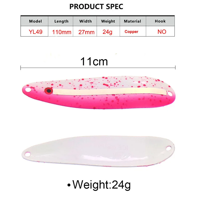 1Pcs   Long casting Trolling Fishing Lure 24g 11cm metal Jig bait Spoon Spinner Fishing Flasher