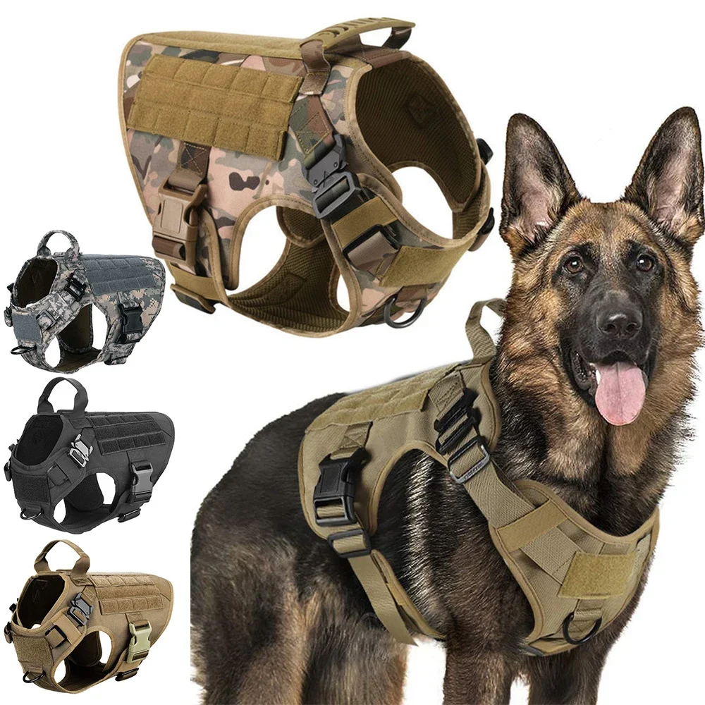 Militärisches großes Hundegeschirr Haustier Deutscher Schäferhund Malinois Trainingsweste Taktisches Hundegeschirr und Leine-Set für Hundezubehör