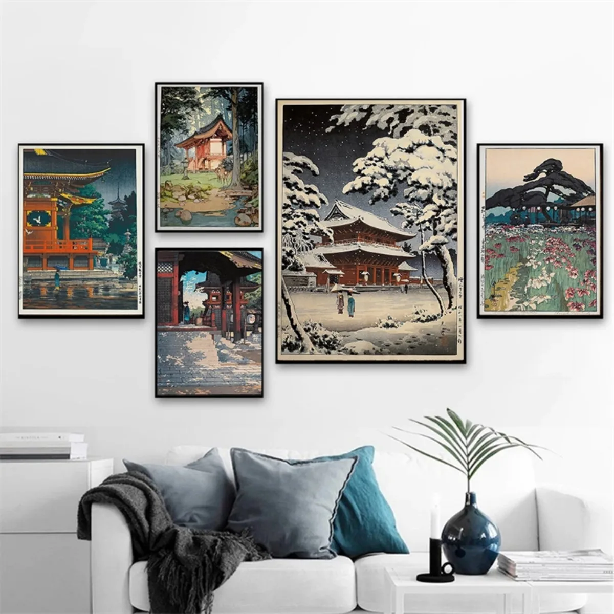 絵画　特大サイズ　涼　絵　レトロ Amazon.co.jp: タペストリーF20 浮世絵 桜 富士山 神奈川沖浪裏
