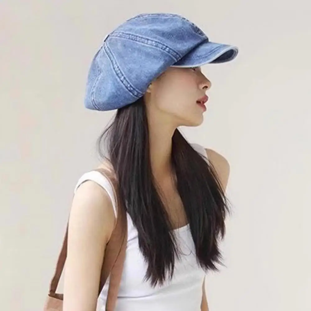 Washed denim fabric Berets Men's Autumn Fashion Newsboy Caps Retro Male Artist Flat Visor Peaked Hat Men Spring Casual Boina men berets