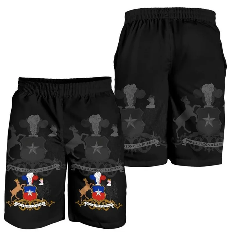 Hot Sale 3d Print Chile Flag Beach Shorts Men Summer Quick Dry Surf Board Shorts Gym Sports Swim Trunks Street Short Pants 5