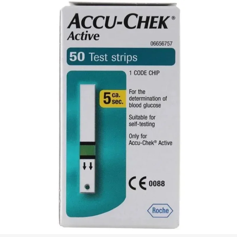 Accu Chek Active Blood Glucose Monitoring Meter Lancing Device Tiras reactivas de glucosa en sangre activas Accu Chek 100 piezas