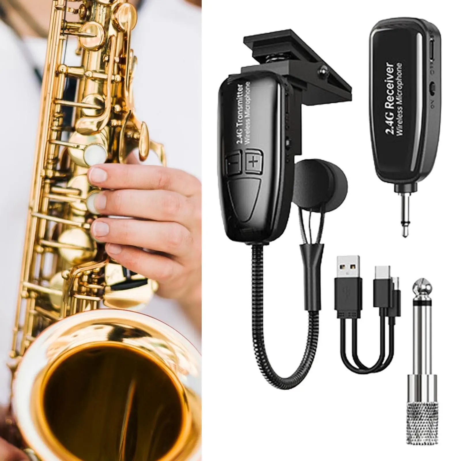 

Sax микрофон Портативный Регулируемый прибор Пикап для флейты бас труба