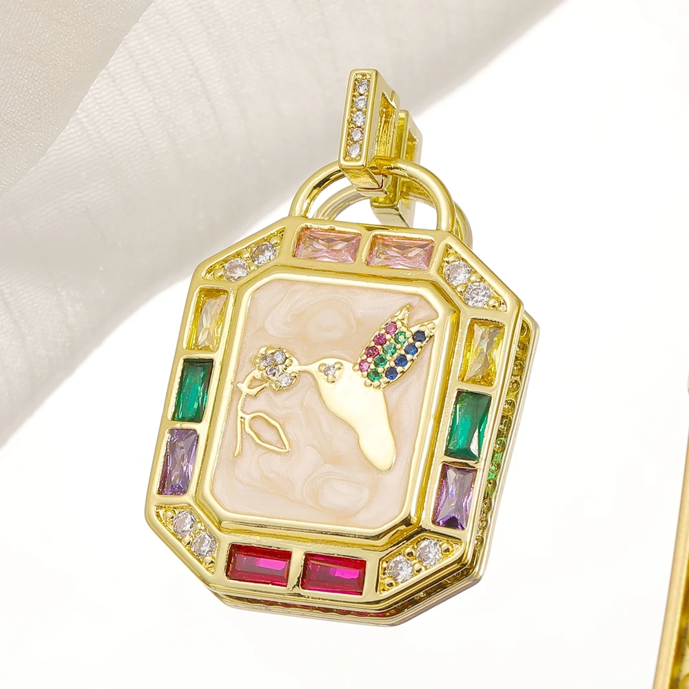 Juya 18K Echtgold vergoldet Baum Stern Hund Kreuz Vogel Panther Löwe Leopard Charms für DIY Frauen Männer Luxus Anhänger Schmuckherstellung – Detail 16