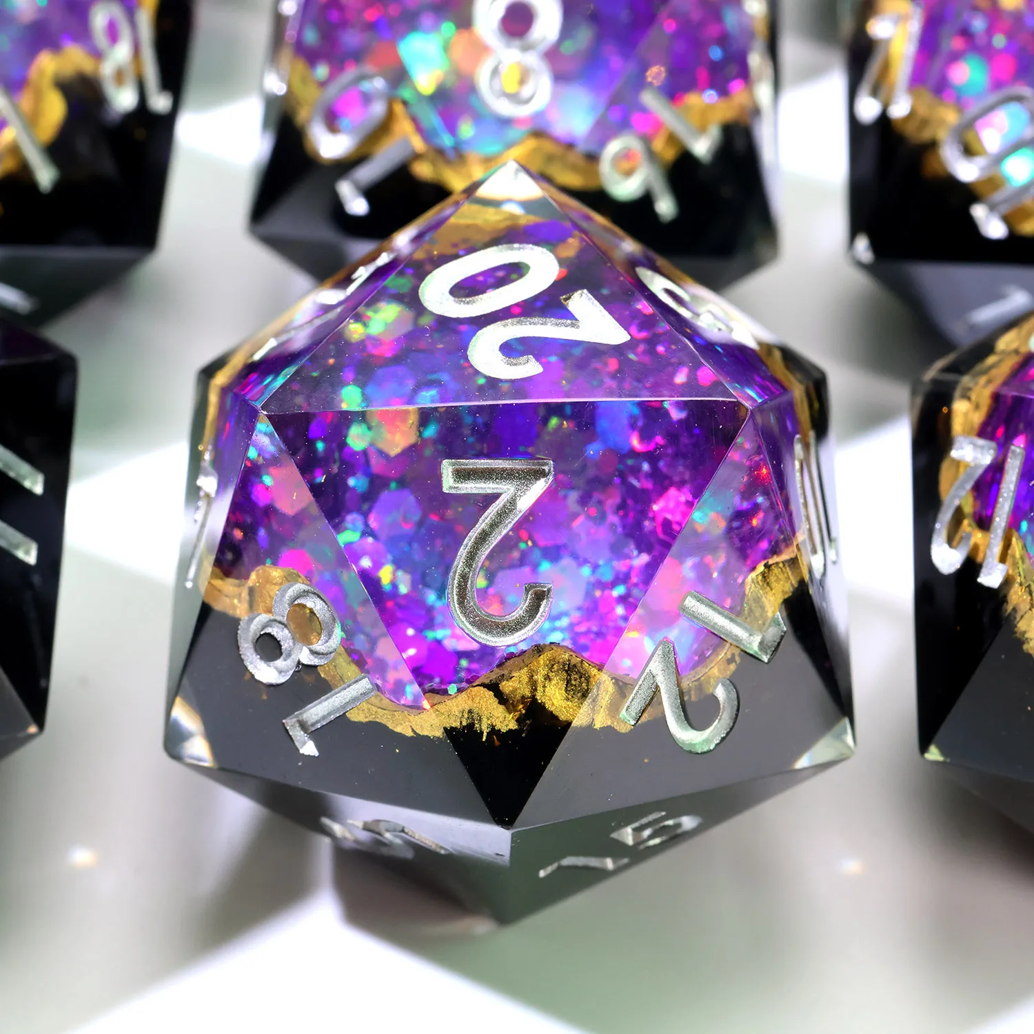 33MM D20 Dice Handmade Polychrome Geode Resin DND Gift Role Playing Table Game Board Games RPG D20 Dice-G2