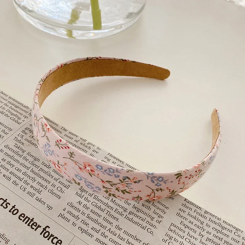 Korea Style Retro Headband Women Simple Cloth Fabric Hair Band Floral Lattice Hairbins for Ladies Girl Headwear Hair Accessories