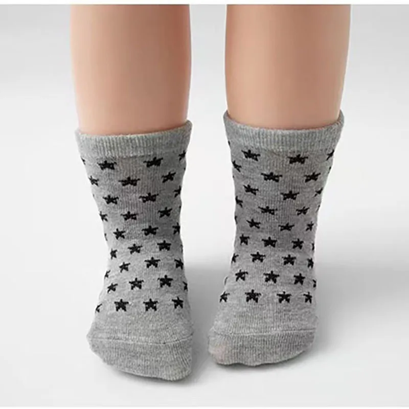 6 Pairs a Lot Baby Floor Socks Infant Stripe Thin Adhesive Socks Kids Boys Color Block Non Slip Socks 3