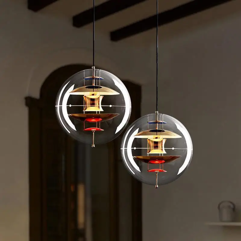 Nordic acrylic pendant lamp Design suspension boule Designer chandelier for Villa Living Room Restaurant Globe Suspended lights 4