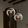 Nordic acrylic pendant lamp Design suspension boule Designer chandelier for Villa Living Room Restaurant Globe Suspended lights 4