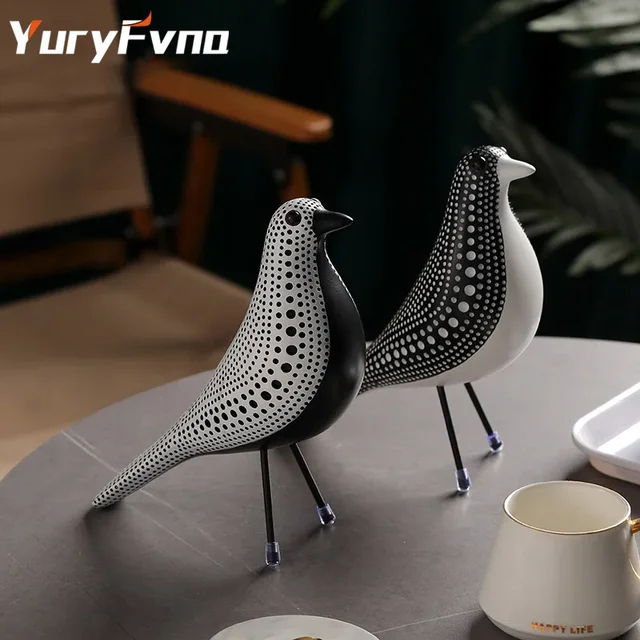 YuryFvna The Mid Century Bird Figurine House Bird Animal Statue Dove of Peace European Mascot Home Bar Coffee Office Decor Gift
