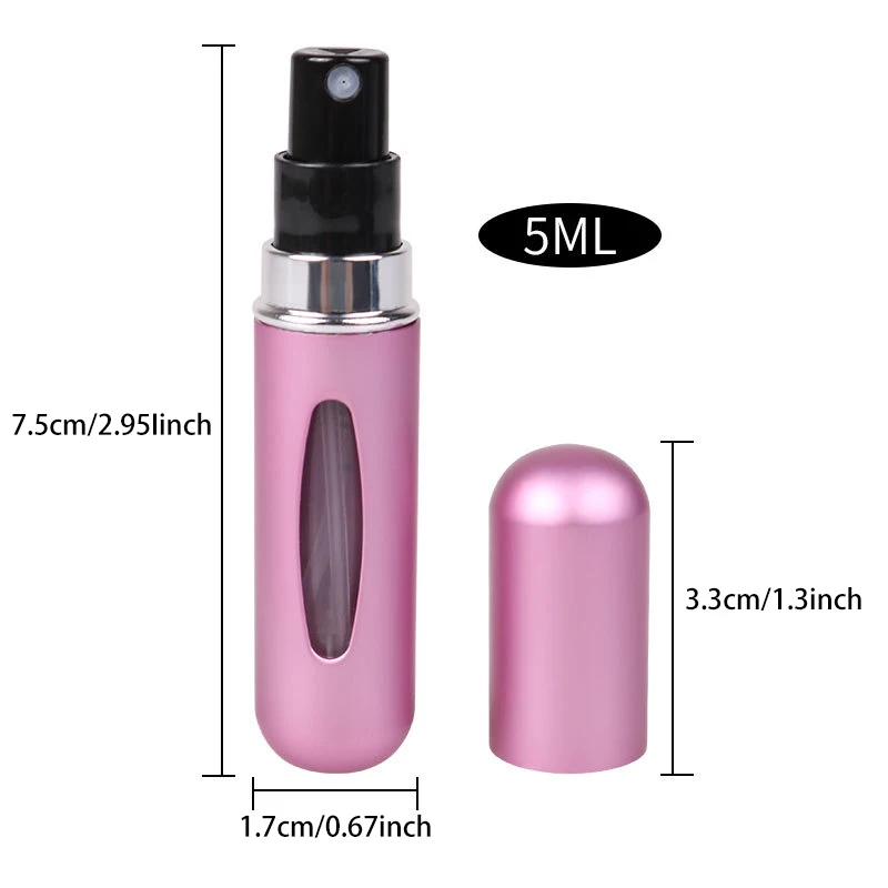 Perfume Refill Bottle Portable Mini Refillable Spray Jar Scent Pump Case  Empty Cosmetic Containers Atomizer For Travel 5ml