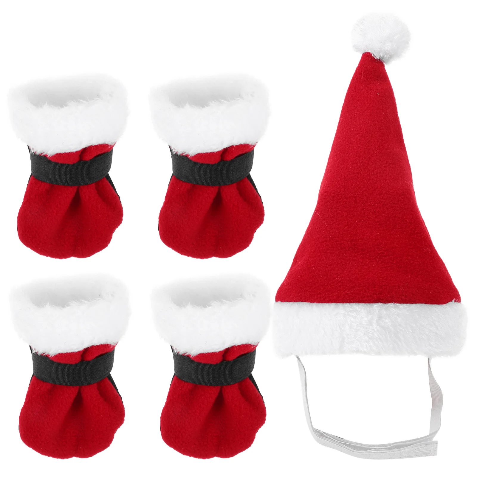

Dog Santa Hat Socks Set Cat Christmas Hats Santa Claus Puppy Socks Pet Paw Protector Xmas Cosplay Costume Christmas Party