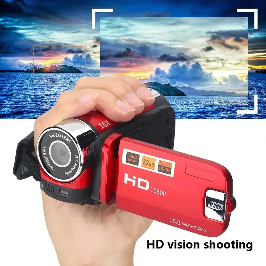 Video Camcorder 720P Full HD 16MP DV Camcorder Digital Video Camera 270 Degree Rotation Screen 16X Night Shoot Zoom
