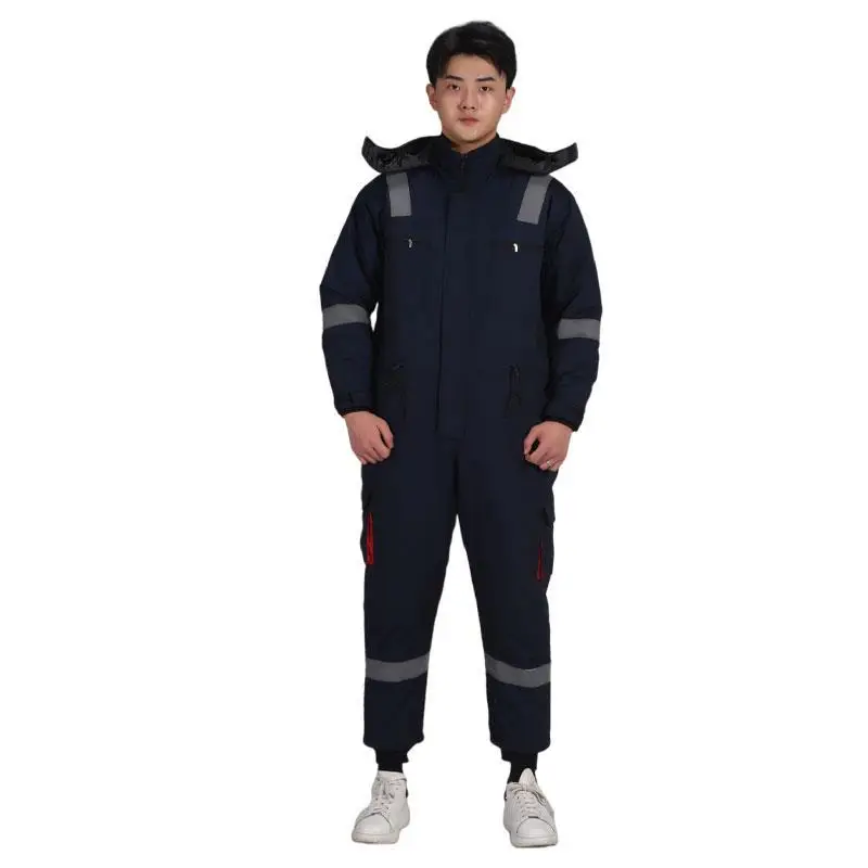 Keep warm ,thermal insulation, waterproof,oil-proof coverall,cold winter  cotton reflective coat jumpsuit.outdoor work clothing. - AliExpress