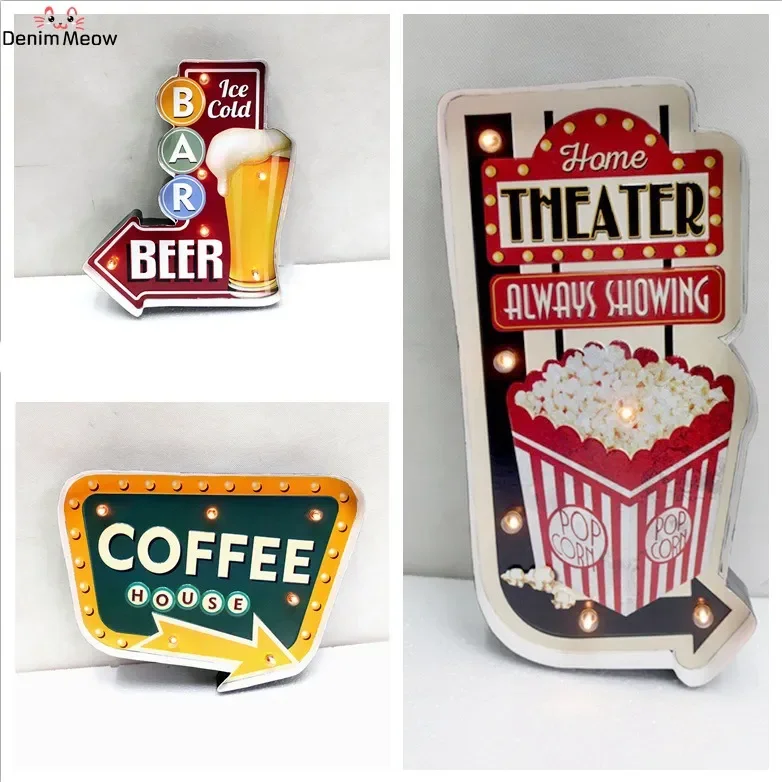 

Ice Cold Beer LED Neon Light Coffee House Theater Decor Home Pub Bar Restaurant Cafe Wall Decoration Shop Vintage Metal Signs