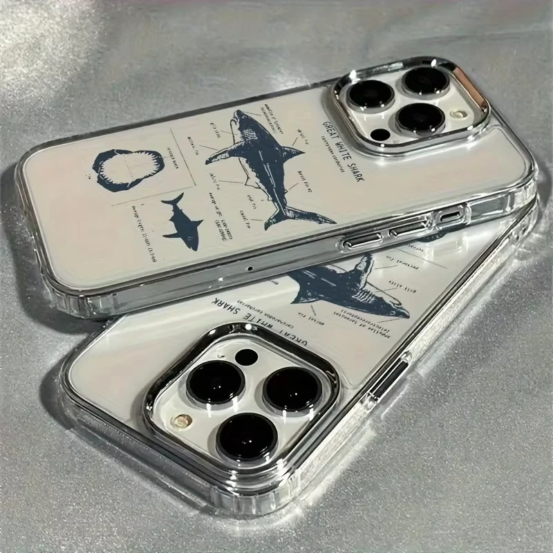 Summer Ocean Shark Design Soft Clear Phone Case Cover