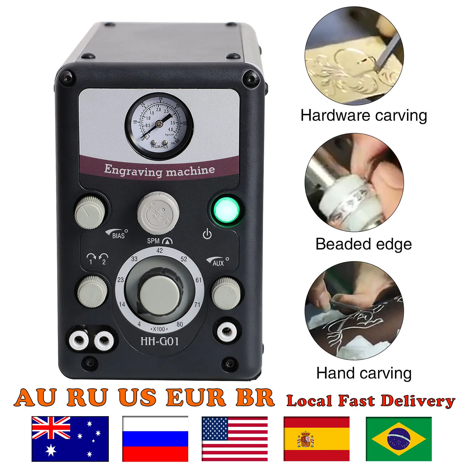 Double Head Pneumatic Jewelry Engraving Machine