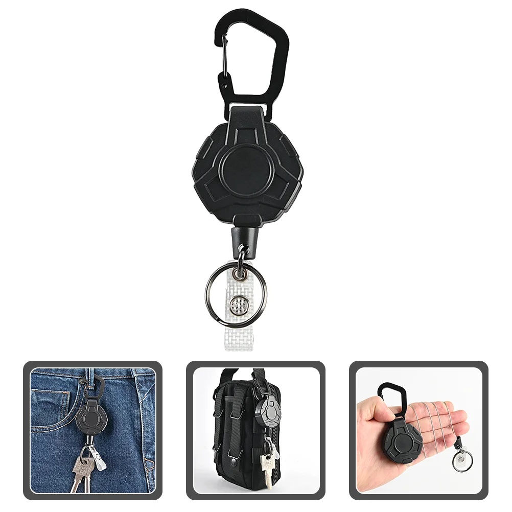 

Multi-functional Retractable Keychain Flexible Outdoor Multifunctional Drawstring Buckle Keys Chain Storage Abs Multitool