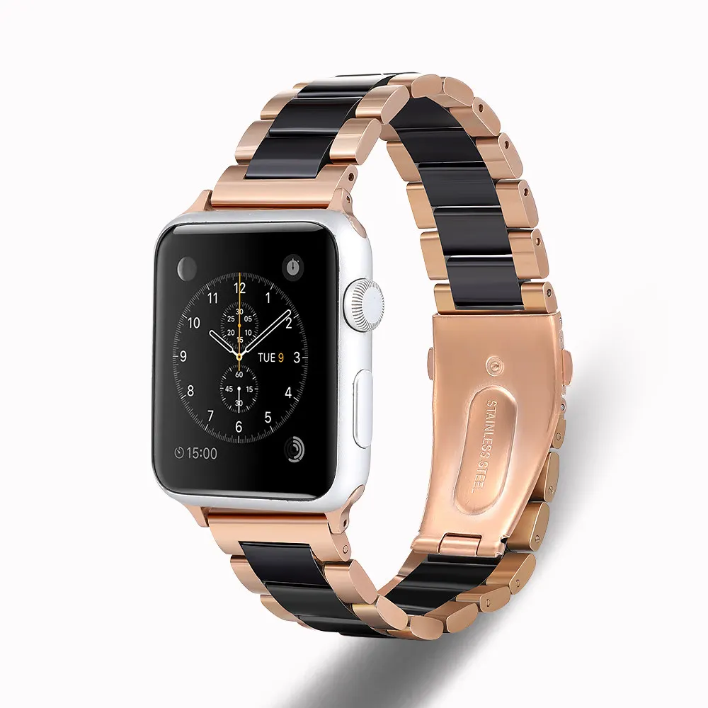 Ceramic Strap for Apple Watch Band 44mm 40mm 45mm 41mm 42mm 38mm Metal Wristband for iWatch 7 6 5 4 3SE 8 Ultra 49mm Accessories
