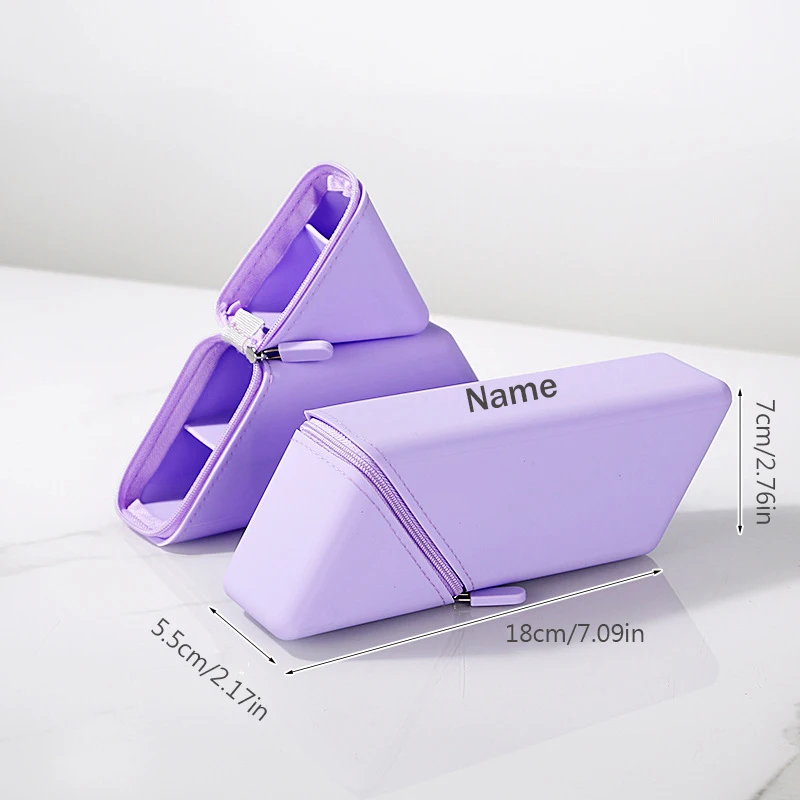 Free Name Printing Surprise Gift Pencil Case Storage Box Silicone Bag Thoughtful and Unique Personalized Gift