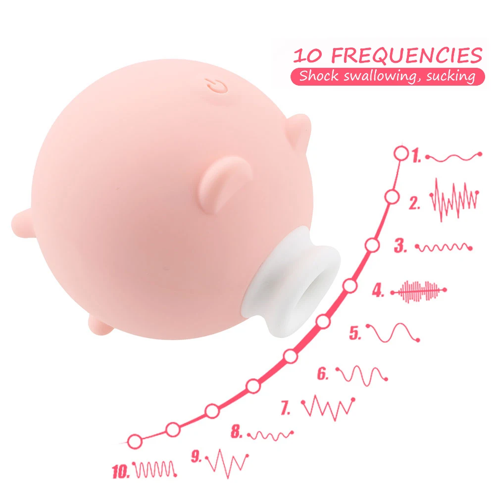 Female Masturbator Pig Vibrator Clitoral Stimulator 10 Modes_voghion.com